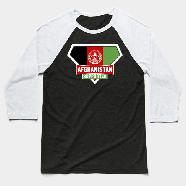 Afghanistan Super Flag Supporter Baseball T-Shirt by ASUPERSTORE